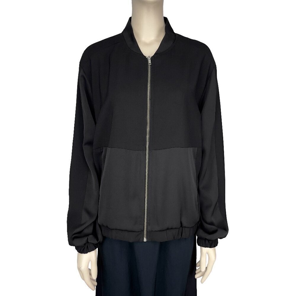 LORD & TAYLOR Sport-Luxe Zip-up Light Bomber Outdoor jacket Black Size XL
